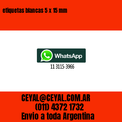 etiquetas blancas 5 x 15 mm