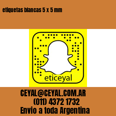 etiquetas blancas 5 x 5 mm