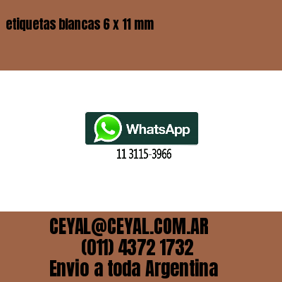 etiquetas blancas 6 x 11 mm