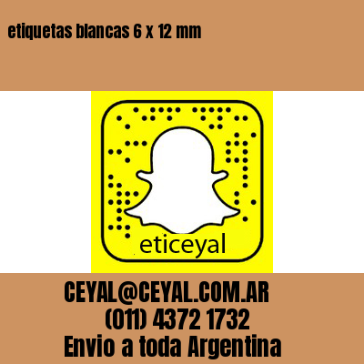 etiquetas blancas 6 x 12 mm