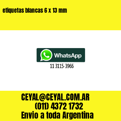 etiquetas blancas 6 x 13 mm