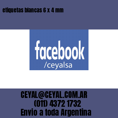 etiquetas blancas 6 x 4 mm
