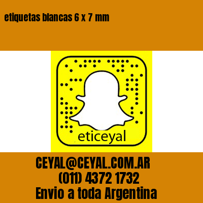 etiquetas blancas 6 x 7 mm