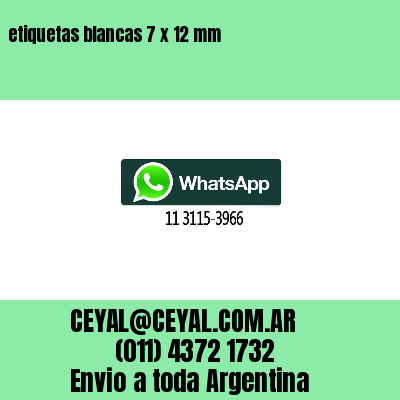 etiquetas blancas 7 x 12 mm