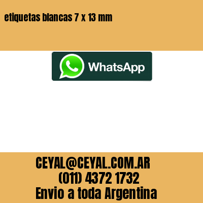 etiquetas blancas 7 x 13 mm