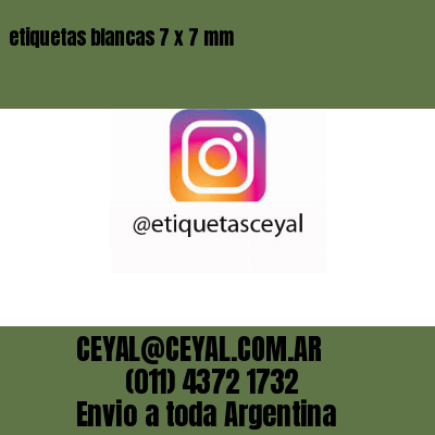 etiquetas blancas 7 x 7 mm