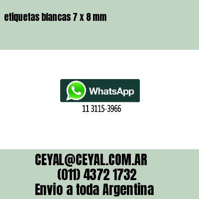 etiquetas blancas 7 x 8 mm