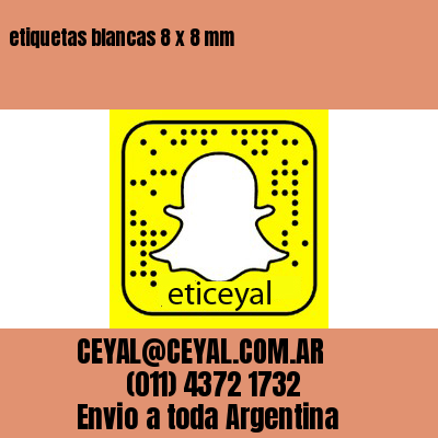 etiquetas blancas 8 x 8 mm