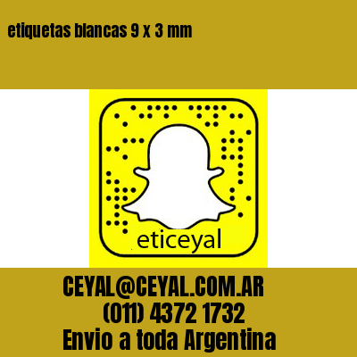 etiquetas blancas 9 x 3 mm