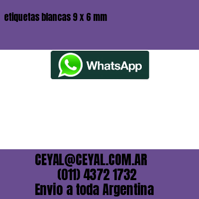 etiquetas blancas 9 x 6 mm