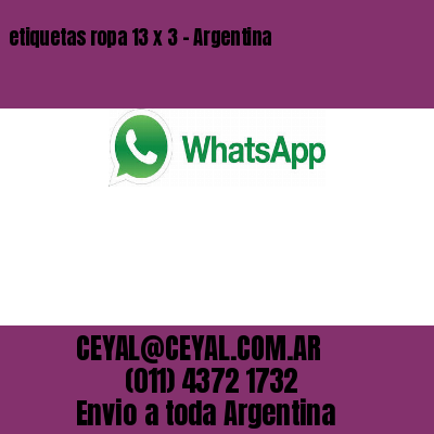 etiquetas ropa 13 x 3 – Argentina