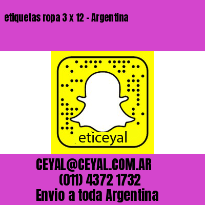 etiquetas ropa 3 x 12 – Argentina