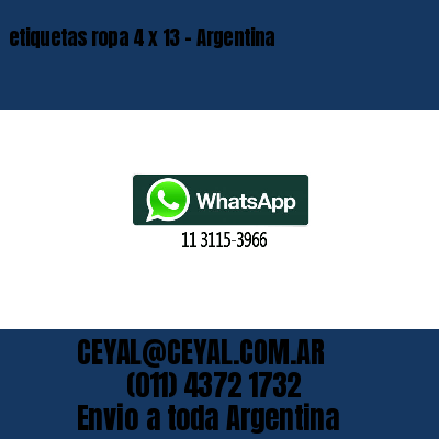 etiquetas ropa 4 x 13 – Argentina
