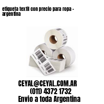 etiqueta textil con precio para ropa – argentina