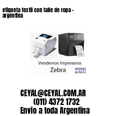 etiqueta textil con talle de ropa – argentina