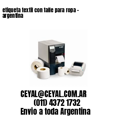 etiqueta textil con talle para ropa – argentina