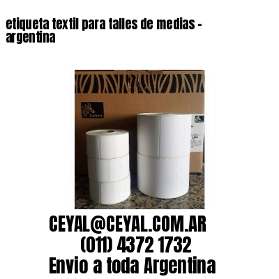 etiqueta textil para talles de medias – argentina