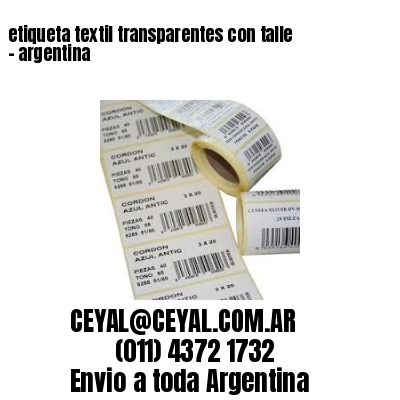 etiqueta textil transparentes con talle – argentina