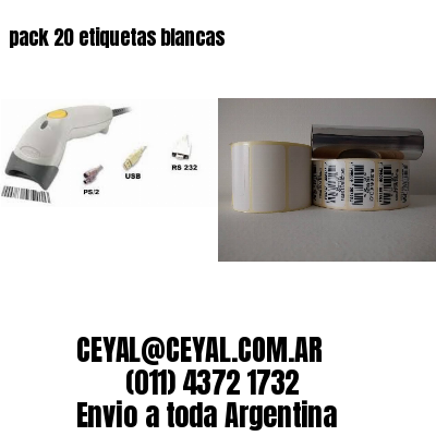 pack 20 etiquetas blancas