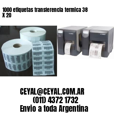 1000 etiquetas transferencia termica 38 X 20