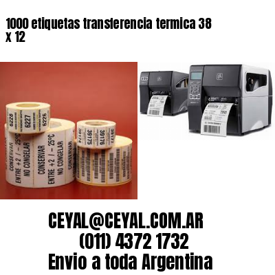 1000 etiquetas transferencia termica 38 x 12
