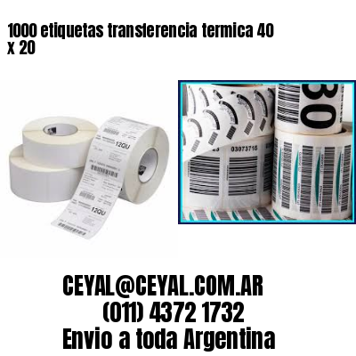 1000 etiquetas transferencia termica 40 x 20