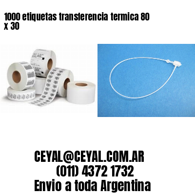 1000 etiquetas transferencia termica 80 x 30