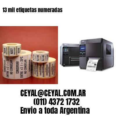 13 mil etiquetas numeradas