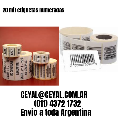 20 mil etiquetas numeradas