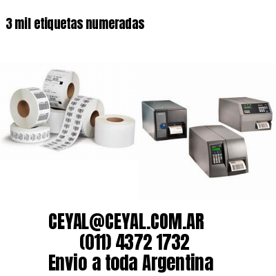 3 mil etiquetas numeradas