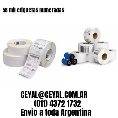 58 mil etiquetas numeradas