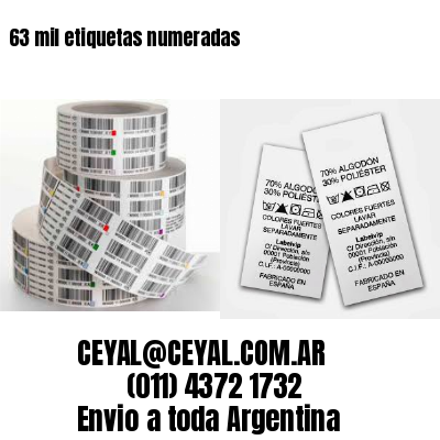 63 mil etiquetas numeradas