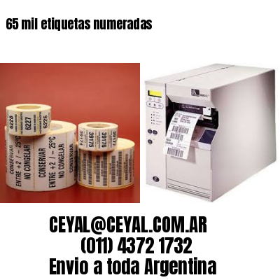 65 mil etiquetas numeradas