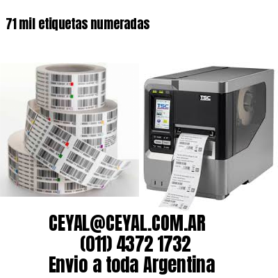 71 mil etiquetas numeradas