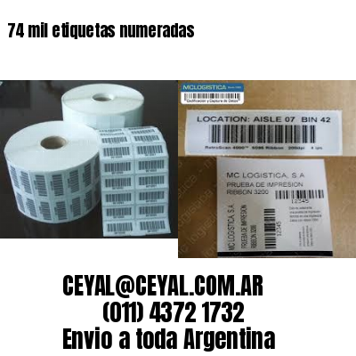 74 mil etiquetas numeradas