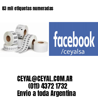 83 mil etiquetas numeradas