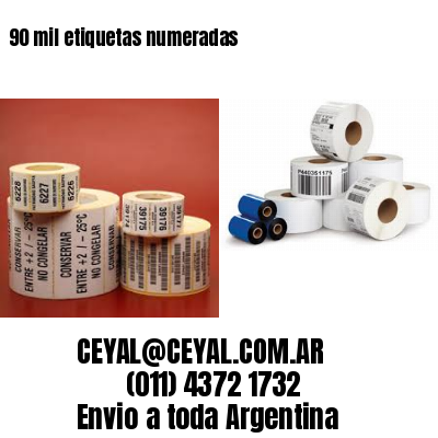 90 mil etiquetas numeradas