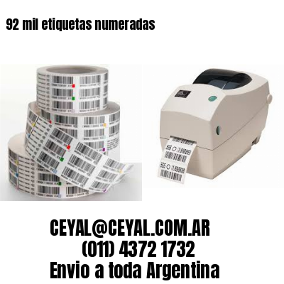 92 mil etiquetas numeradas