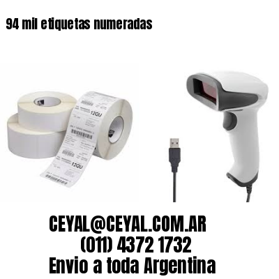 94 mil etiquetas numeradas