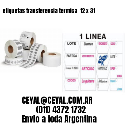 etiquetas transferencia termica  12 x 31