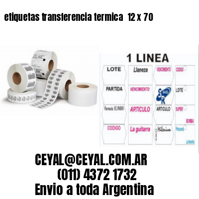 etiquetas transferencia termica  12 x 70
