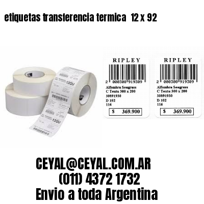 etiquetas transferencia termica  12 x 92