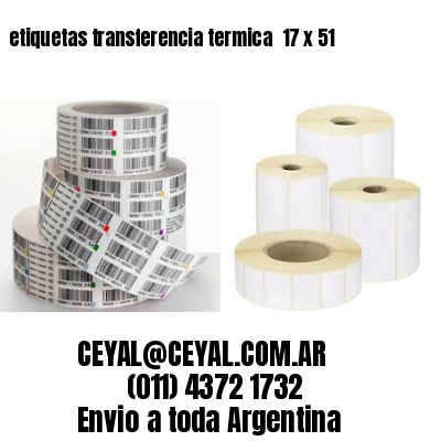 etiquetas transferencia termica  17 x 51