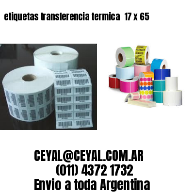 etiquetas transferencia termica  17 x 65