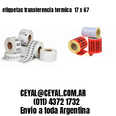 etiquetas transferencia termica  17 x 67