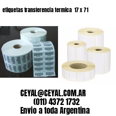 etiquetas transferencia termica  17 x 71