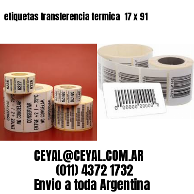 etiquetas transferencia termica  17 x 91