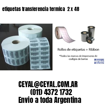 etiquetas transferencia termica  2 x 48