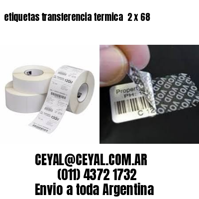 etiquetas transferencia termica  2 x 68