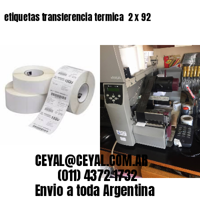 etiquetas transferencia termica  2 x 92